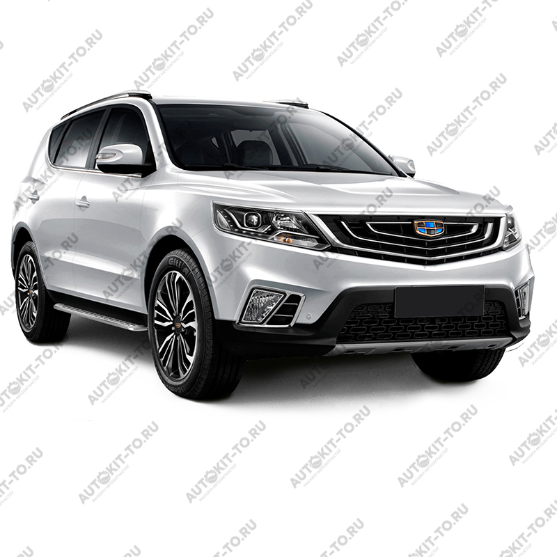 Пороги нержавеющие с анодированой дюралевой площадкой для Geely Emgrand X7 2019+